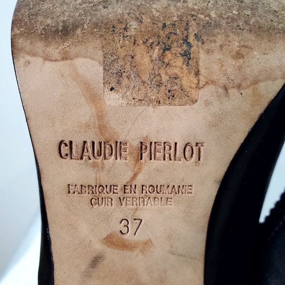 CLAUDIE PIERLOT Genuine Leather Heel shoes Pointed Toe Black - Picture 11 of 12